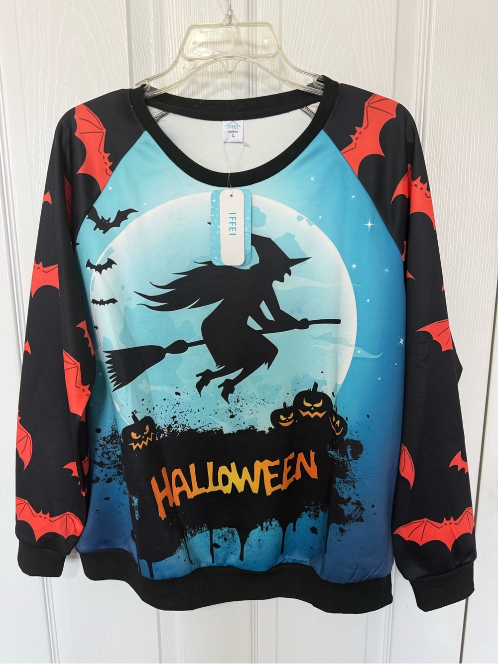 Women’s Large IFFEI Halloween Witch Sweatshirt Top - New W/ Tags
